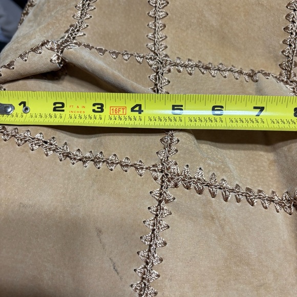 vintage S. M . H. suede leather and crochet patchwork coat/jacket size 3X - Picture 7 of 11